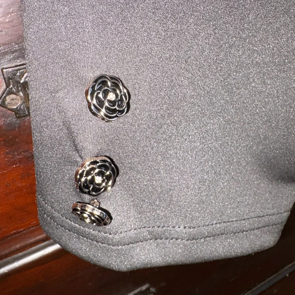 Black Blazer with Silver Button Accents